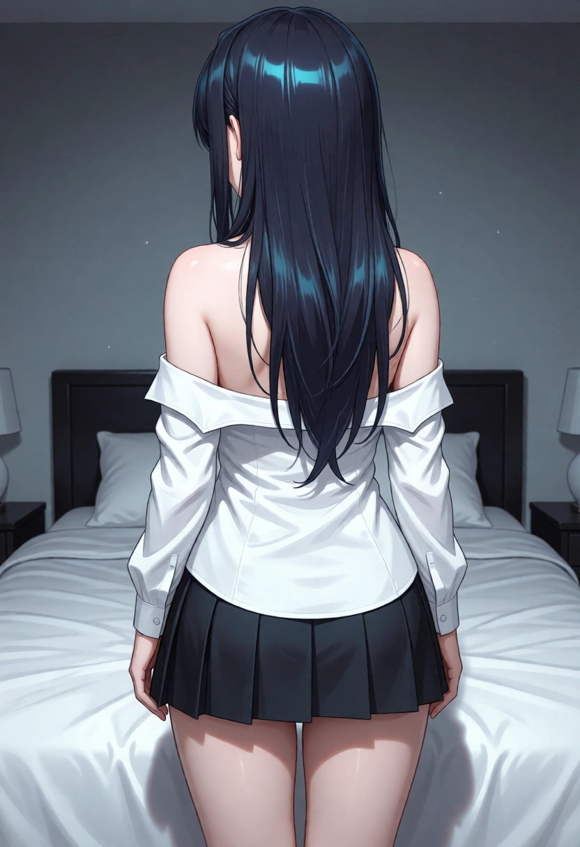 1girl, long hair, solo, skirt, shirt, white shirt · Yamete.gg