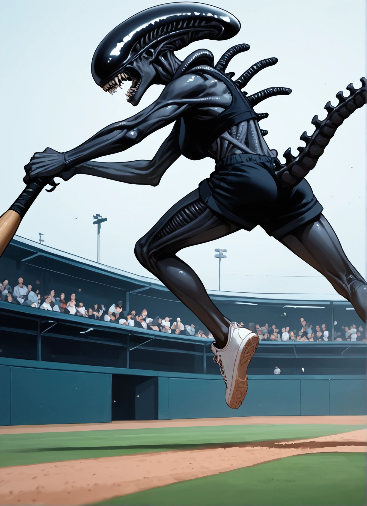 baseball bat, shorts, teeth, tail, shoes, sharp teeth · Yamete.gg