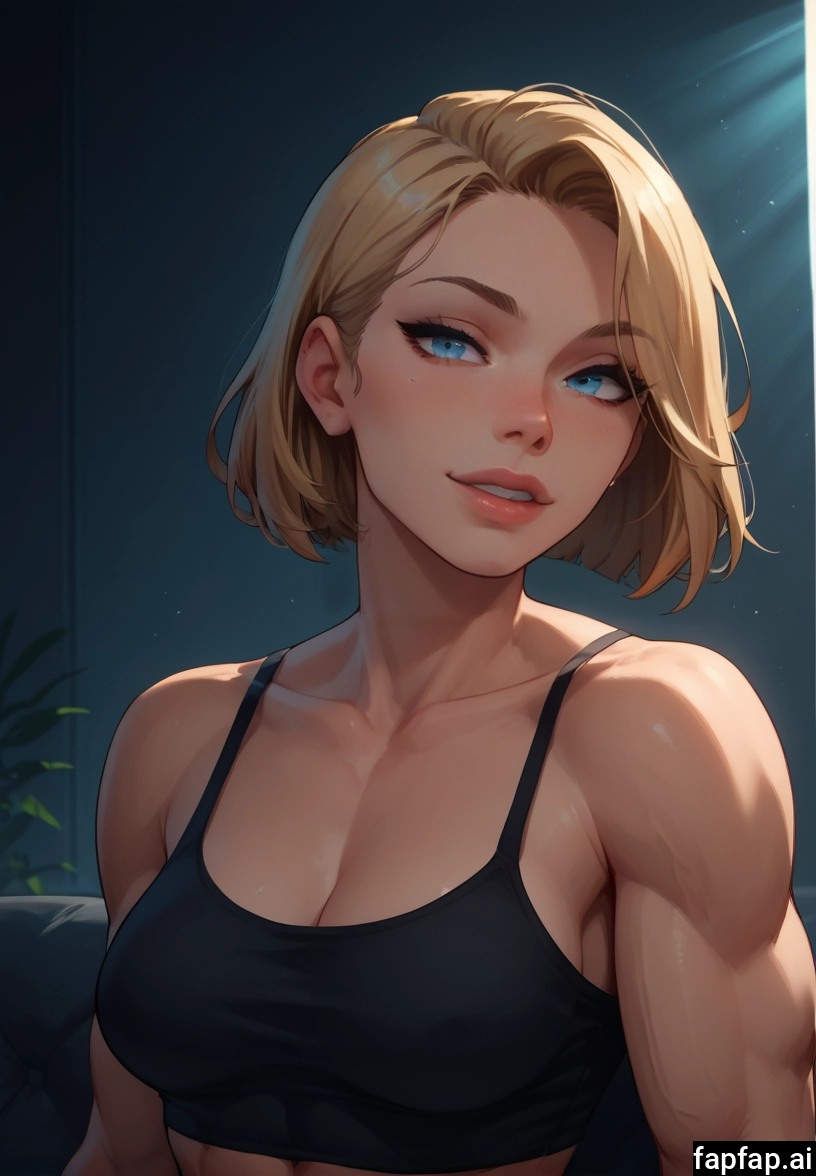 1girl, breasts, solo, blonde hair, blue eyes, short hair
