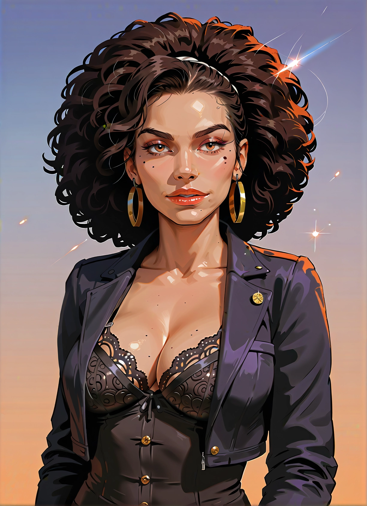 1girl, breasts, jewelry, earrings, solo, cleavage · Yamete.gg