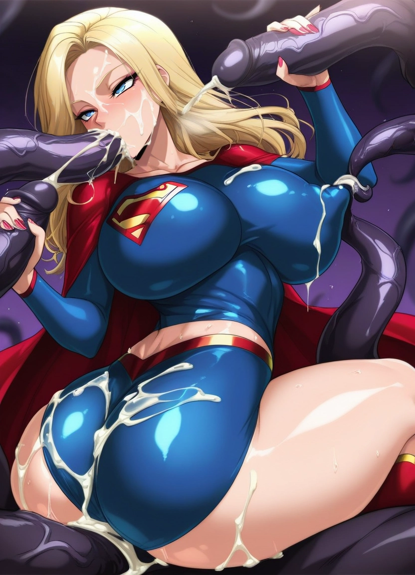 1girl, tentacles, breasts, cum, blonde hair, oral · Yamete.gg