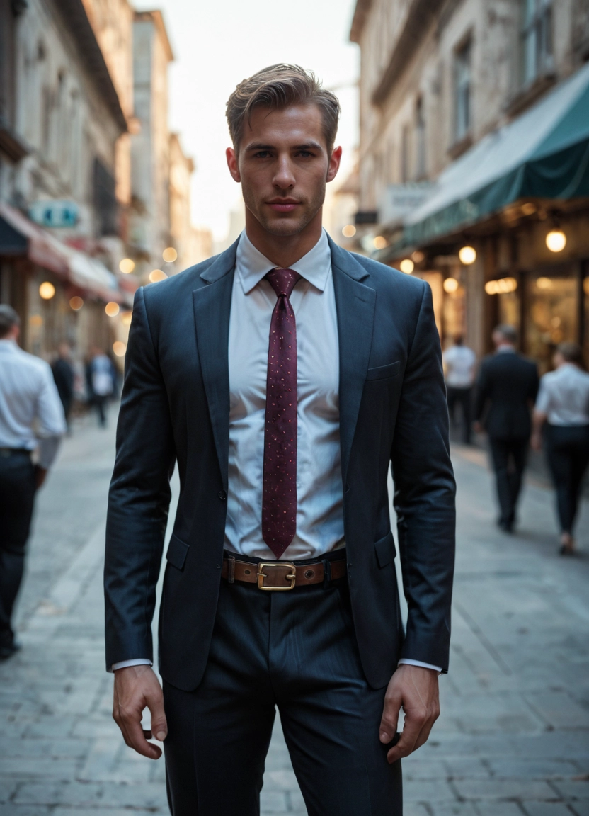 necktie, shirt, male focus, outdoors, white shirt, pants