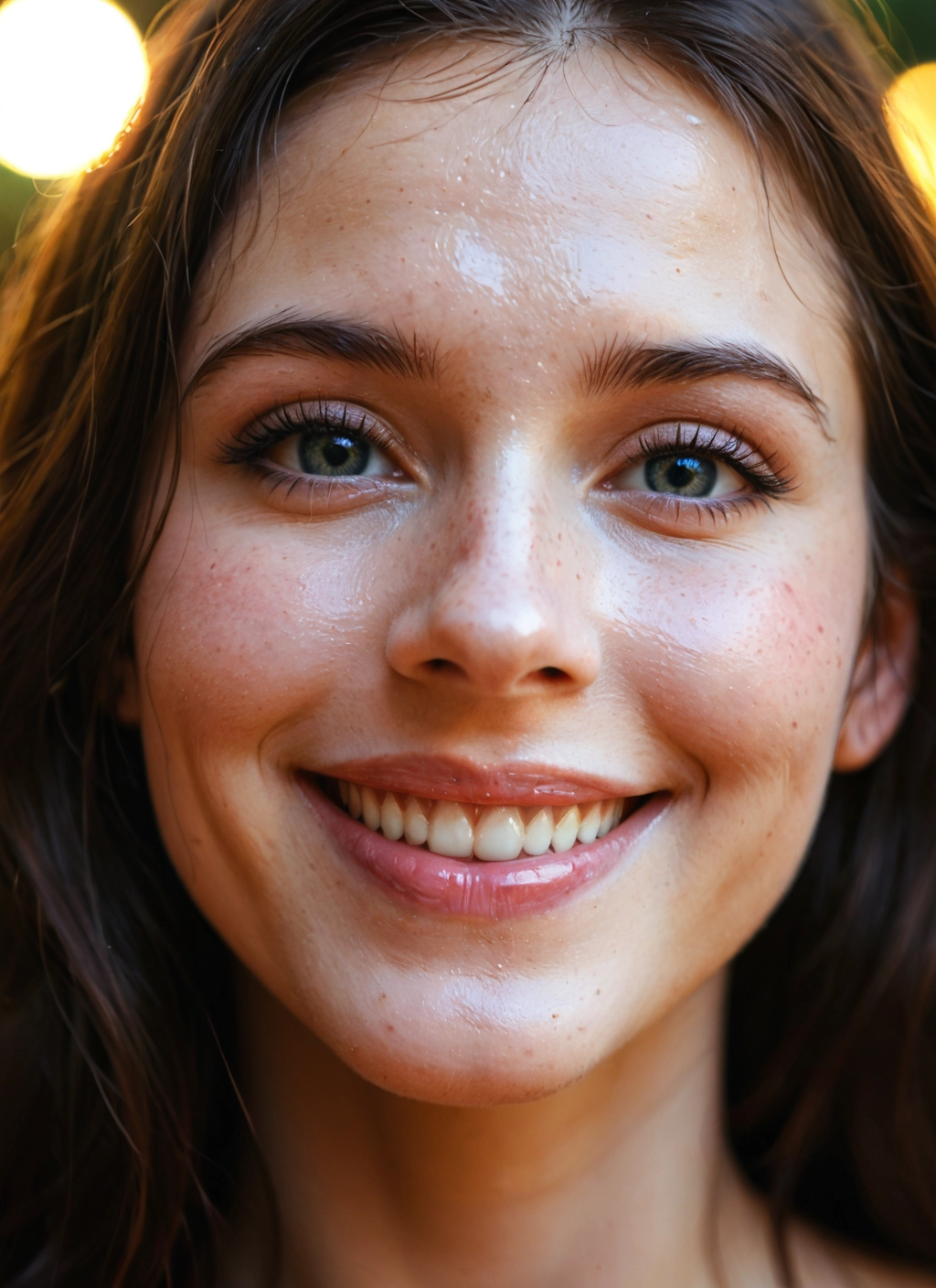 1girl, solo, smile, realistic, teeth, looking at viewer · Yamete.gg