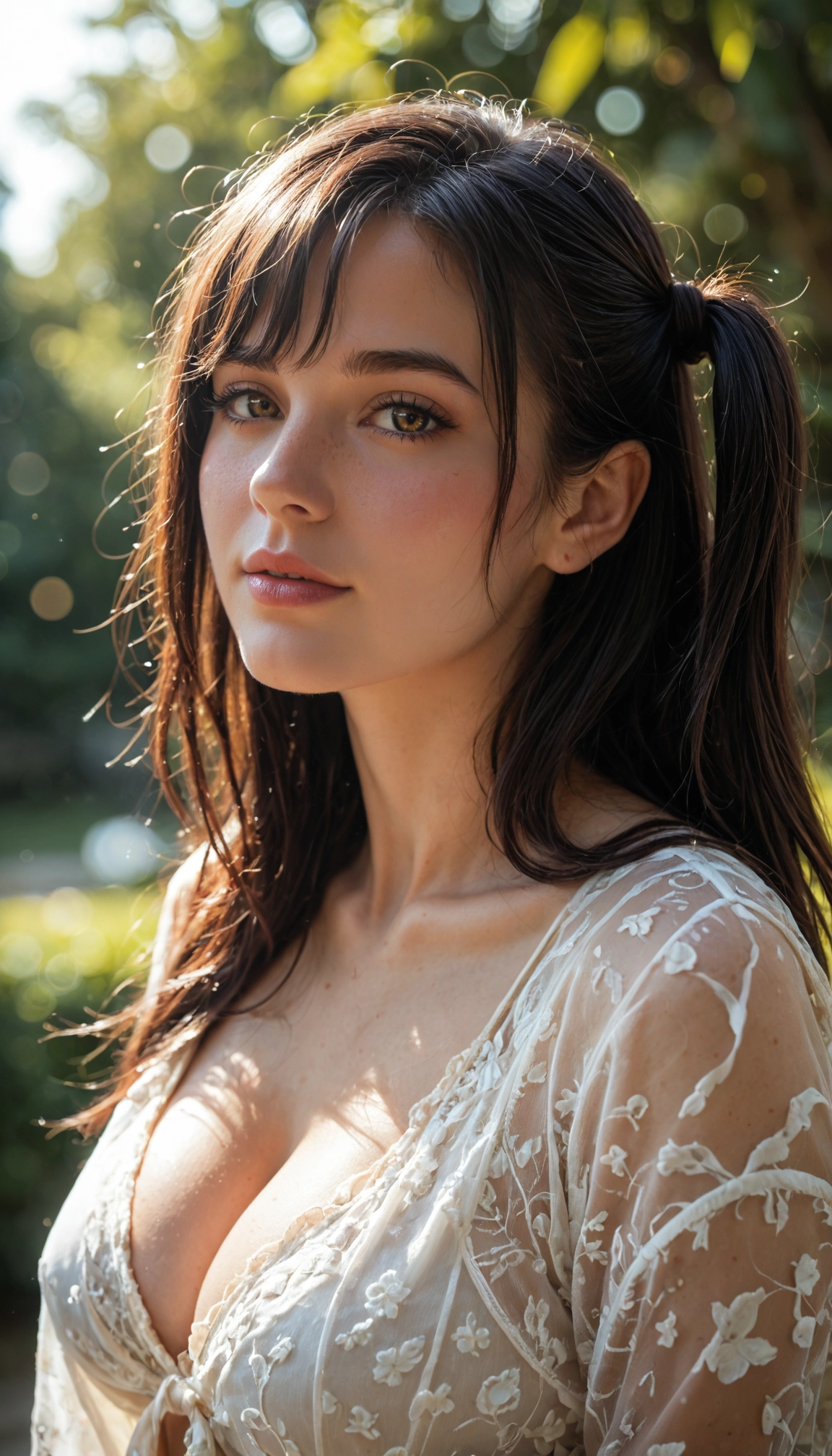 1girl, breasts, solo, cleavage, looking at viewer, long hair · Yamete.gg