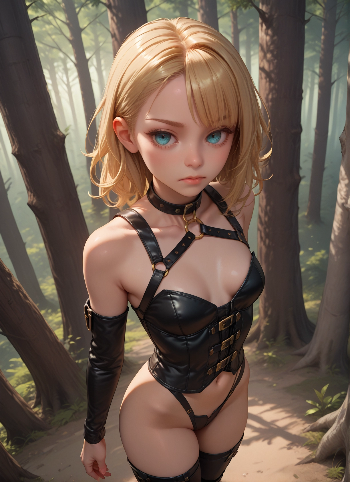 1girl, blonde hair, solo, breasts, thighhighs, looking at viewer · Yamete.gg