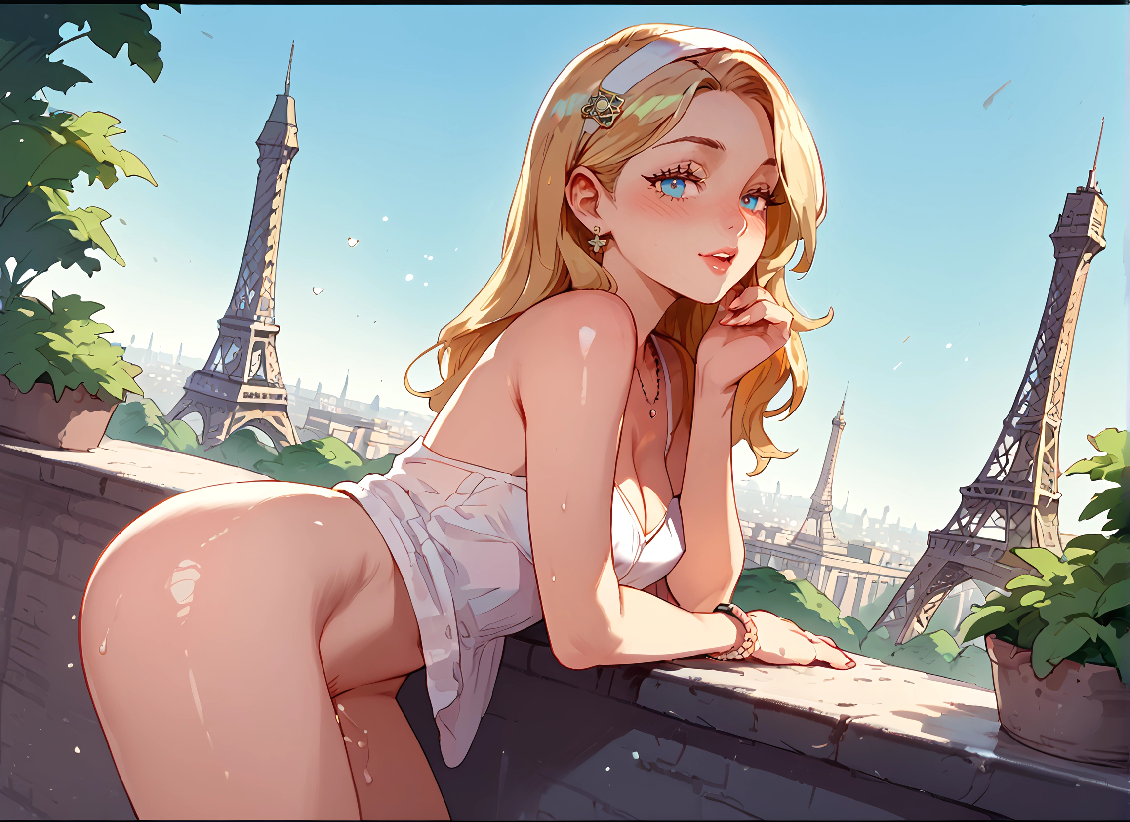 1girl, blonde hair, breasts, solo, jewelry, blue eyes · Yamete.gg