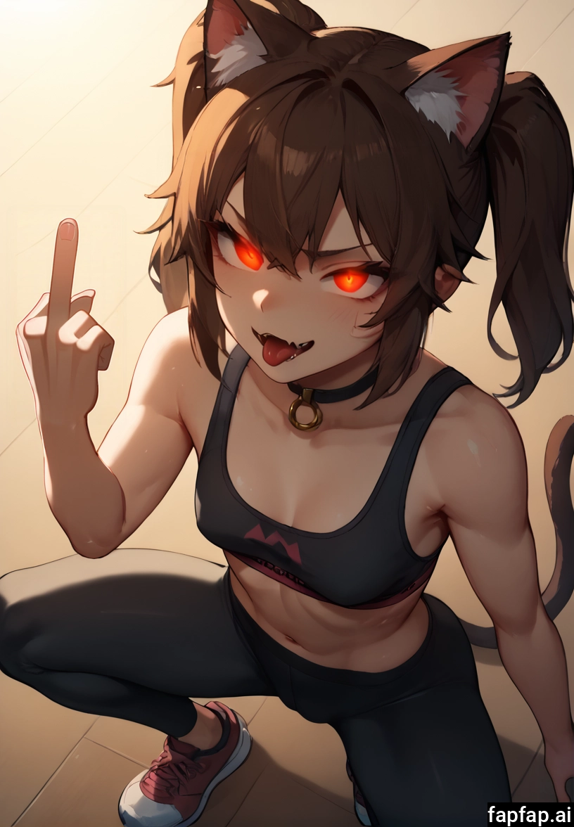 1girl, animal ears, solo, breasts, tongue, cat ears · Yamete.gg