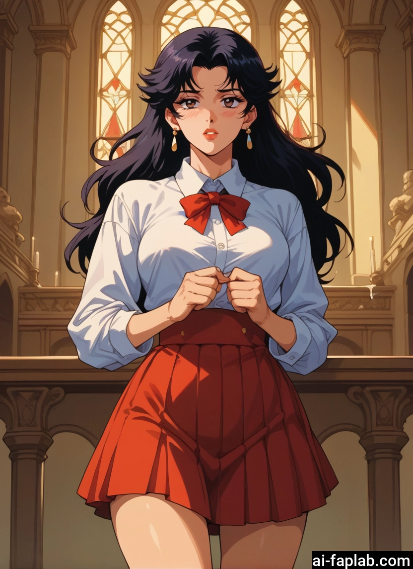 1girl, skirt, jewelry, earrings, solo, long hair · Yamete.gg