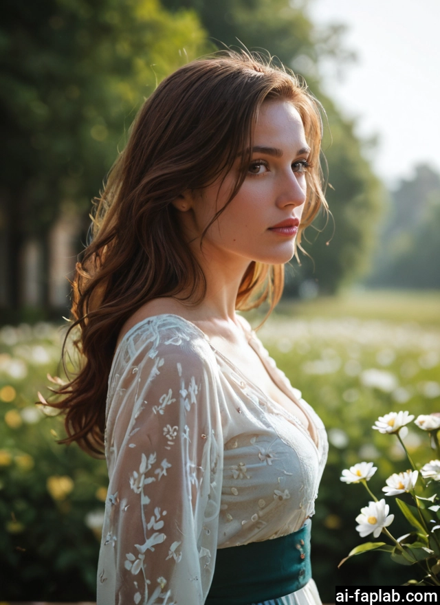 1girl, flower, solo, long hair, looking at viewer, blurry