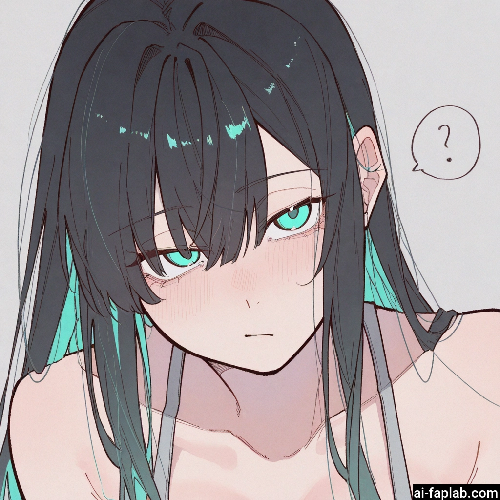 1girl, solo, black hair, long hair, blush, multicolored hair · Yamete.gg