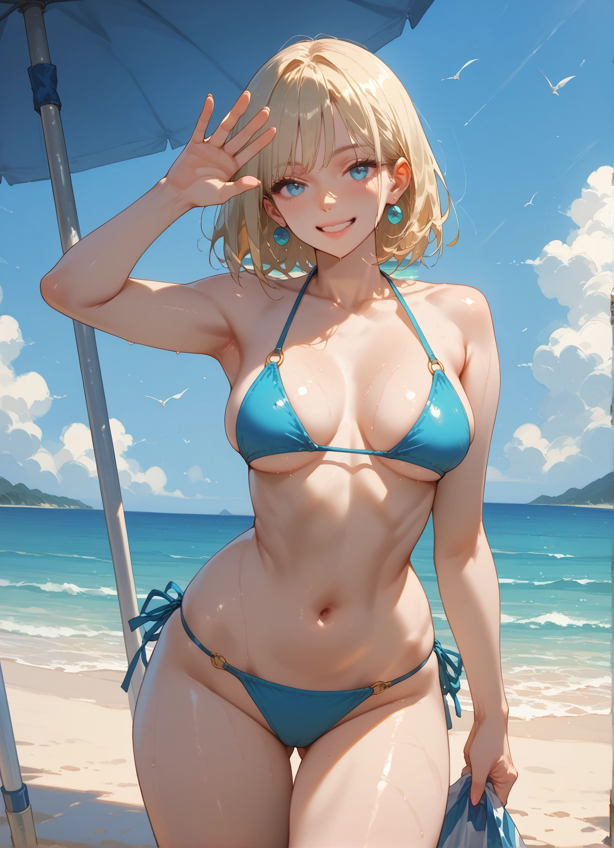 1girl, swimsuit, bikini, breasts, solo, smile · Yamete.gg