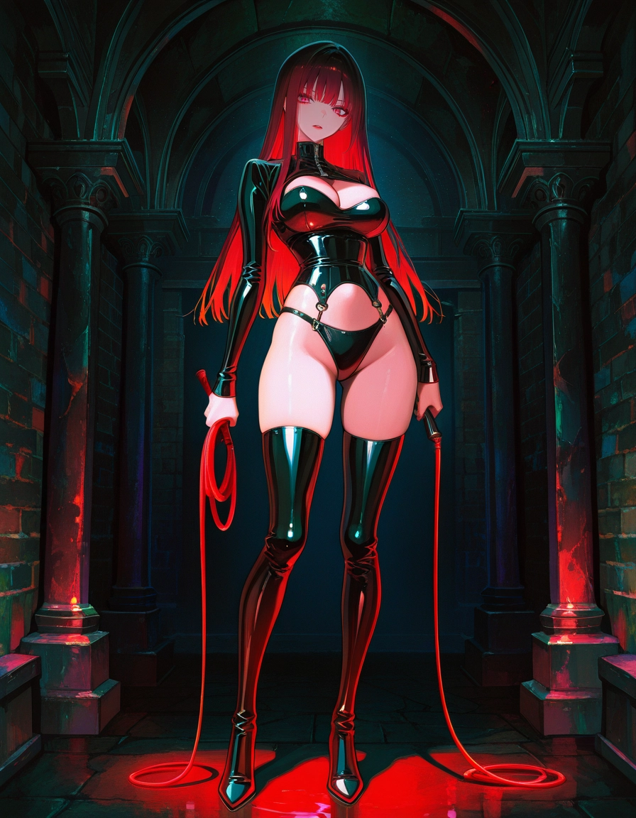 1girl, breasts, solo, long hair, red hair, red eyes · Yamete.gg