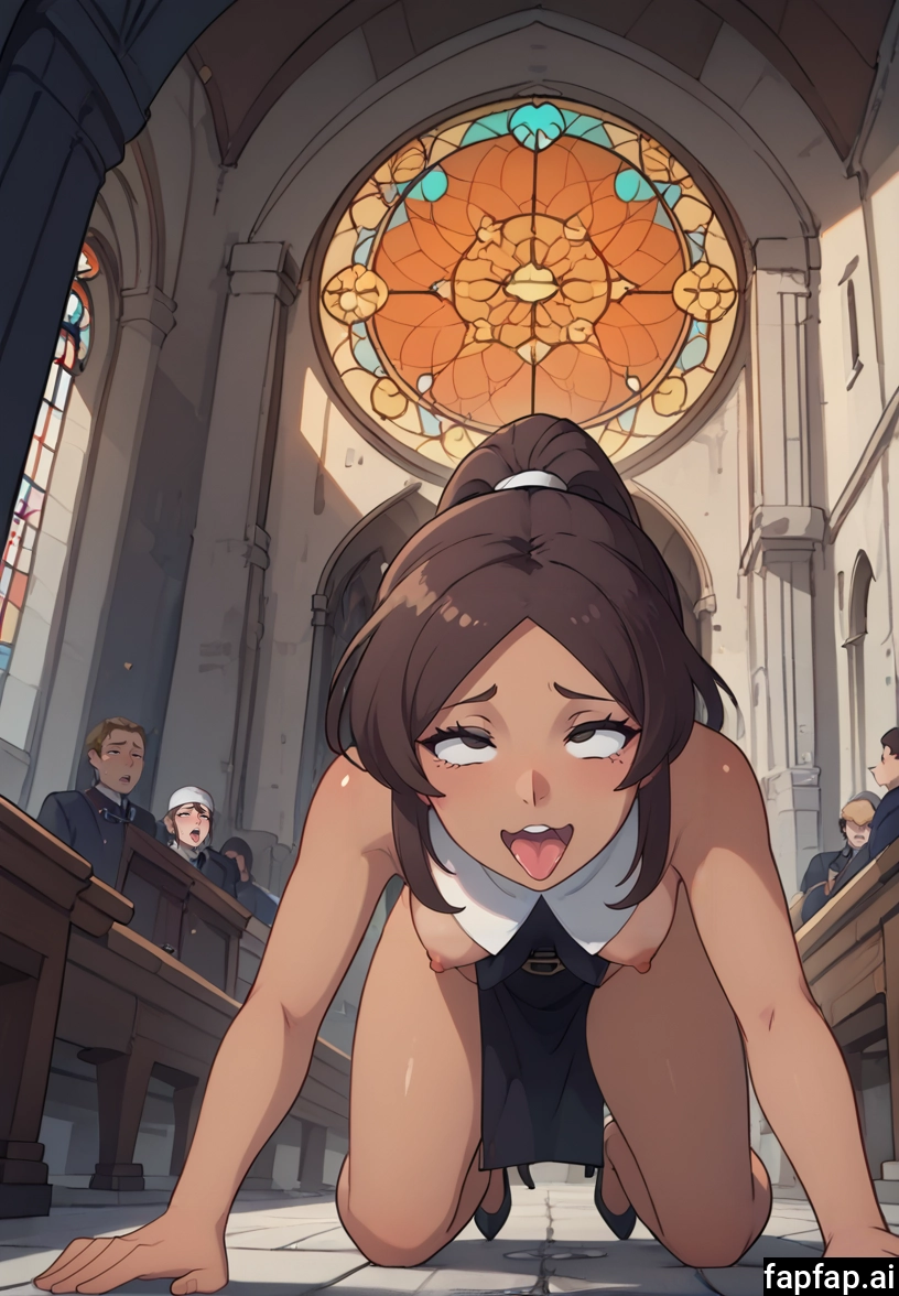 church, tongue, breasts, nipples, indoors, tongue out · Yamete.gg