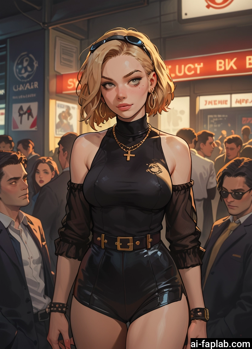 1girl, jewelry, blonde hair, breasts, earrings, sunglasses · Yamete.gg