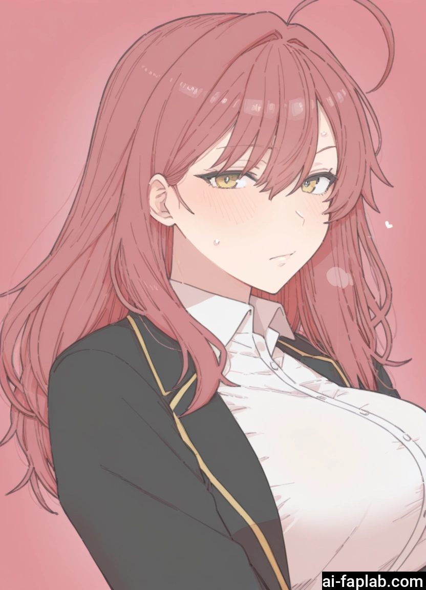1girl, solo, breasts, ahoge, blush, shirt