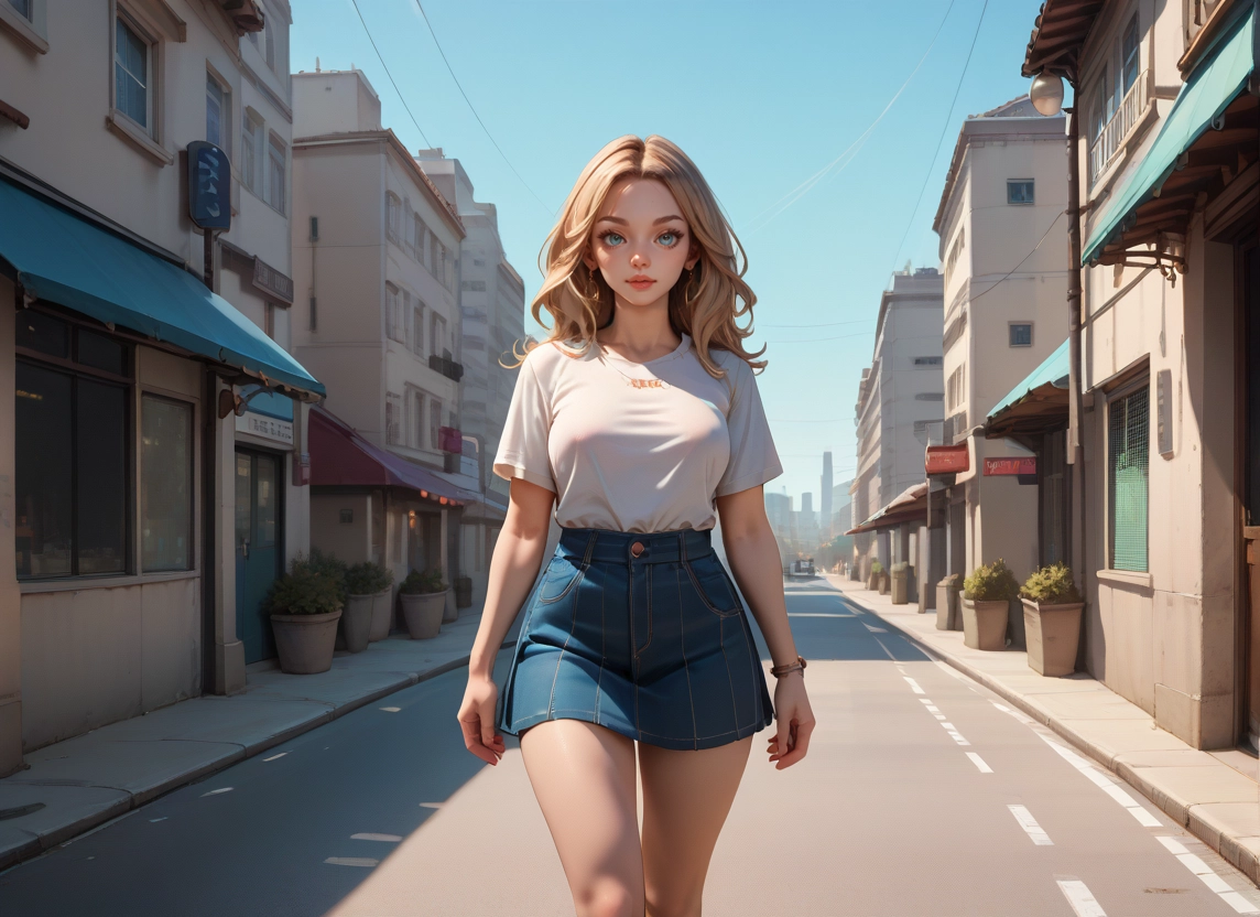 1girl, outdoors, shirt, solo, blue eyes, day · Yamete.gg