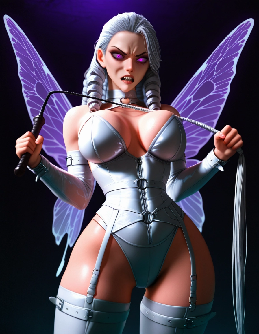 1girl, breasts, solo, wings, large breasts, purple eyes · Yamete.gg