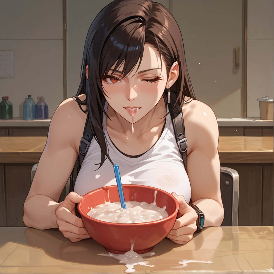 1girl, breasts, one eye closed, tongue out, long hair, tongue · Yamete.gg