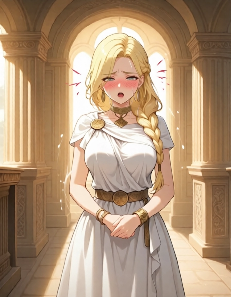 1girl, jewelry, solo, blonde hair, blush, long hair · Yamete.gg