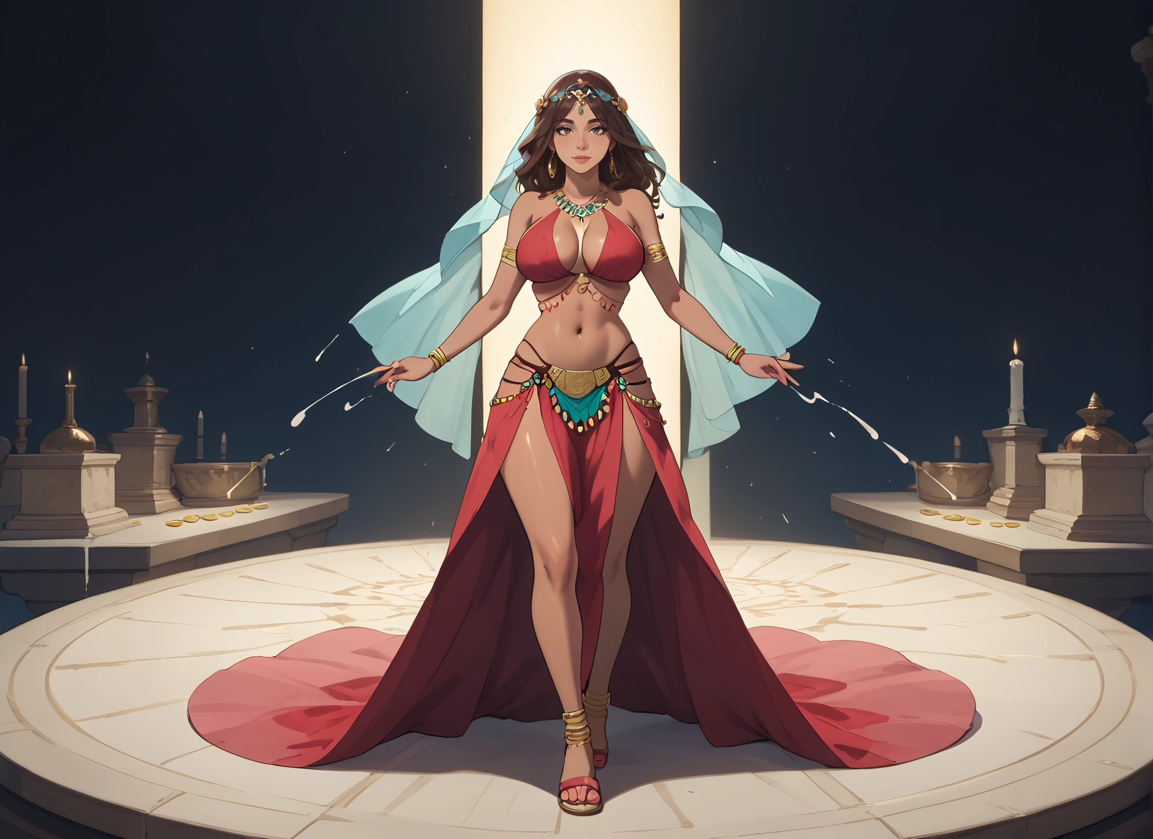 1girl, breasts, jewelry, dark skin, dark-skinned female, solo · Yamete.gg