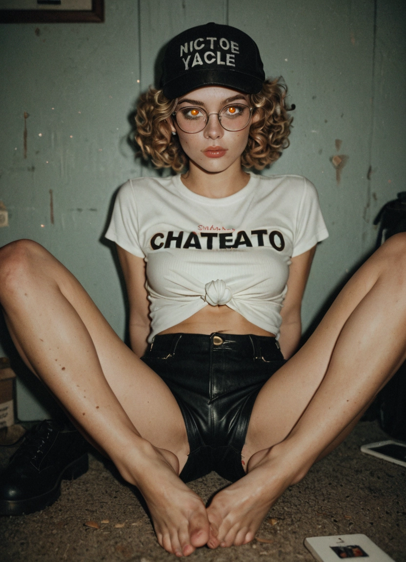 1girl, breasts, nipples, glasses, solo, hat · Yamete.gg