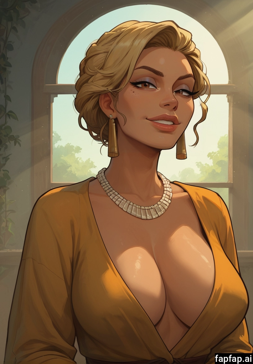 1girl, breasts, jewelry, solo, earrings, mole