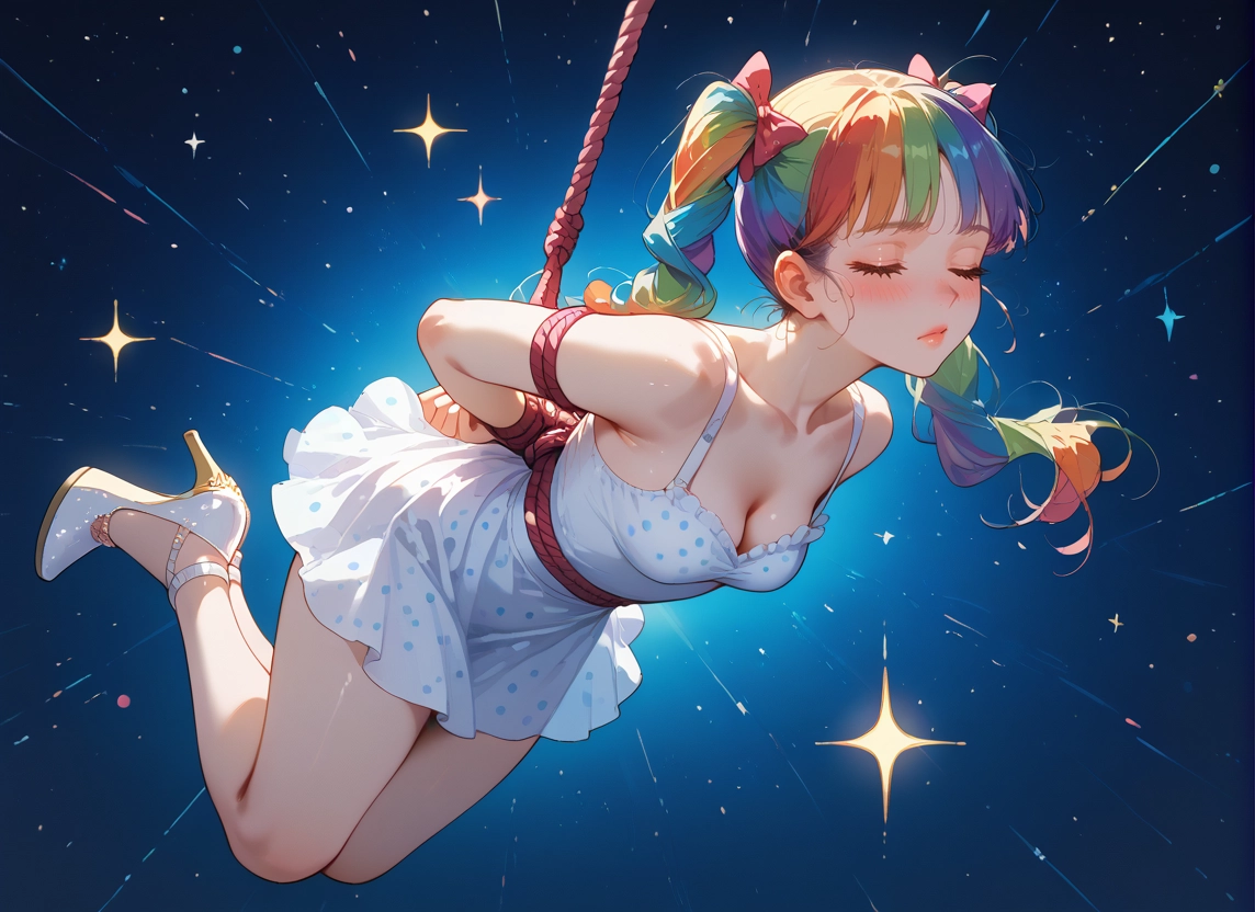 1girl, breasts, solo, closed eyes, dress, cleavage · Yamete.gg