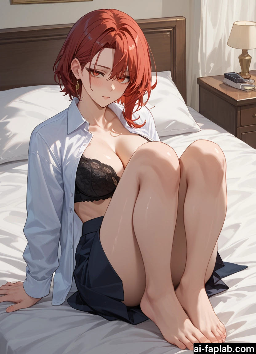 1girl, breasts, underwear, bra, skirt, barefoot · Yamete.gg