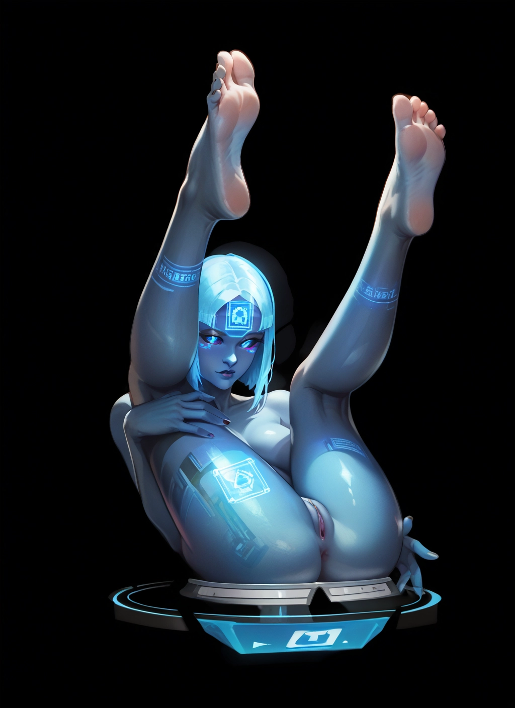 1girl, solo, pussy, feet, barefoot, soles · Yamete.gg