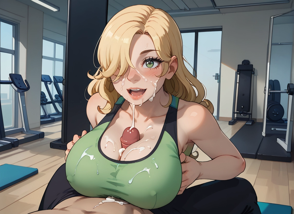1girl, paizuri, breasts, 1boy, cum, facial · Yamete.gg
