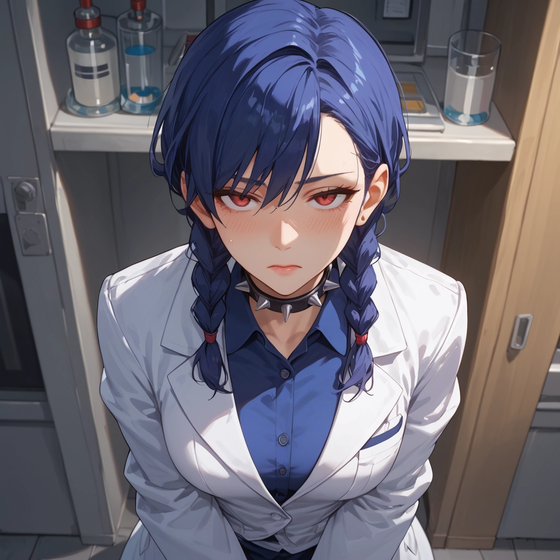 1girl, shirt, solo, twin braids, braid, looking at viewer · Yamete.gg