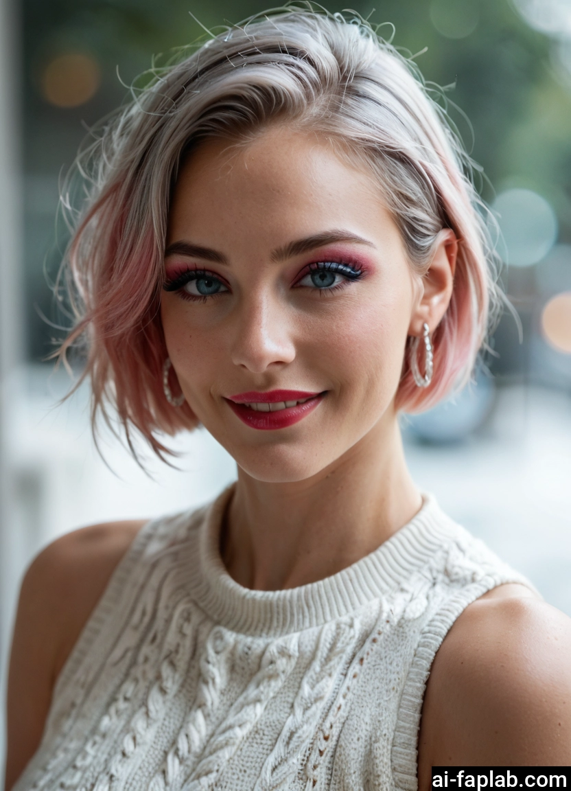 1girl, solo, jewelry, earrings, short hair, smile · Yamete.gg