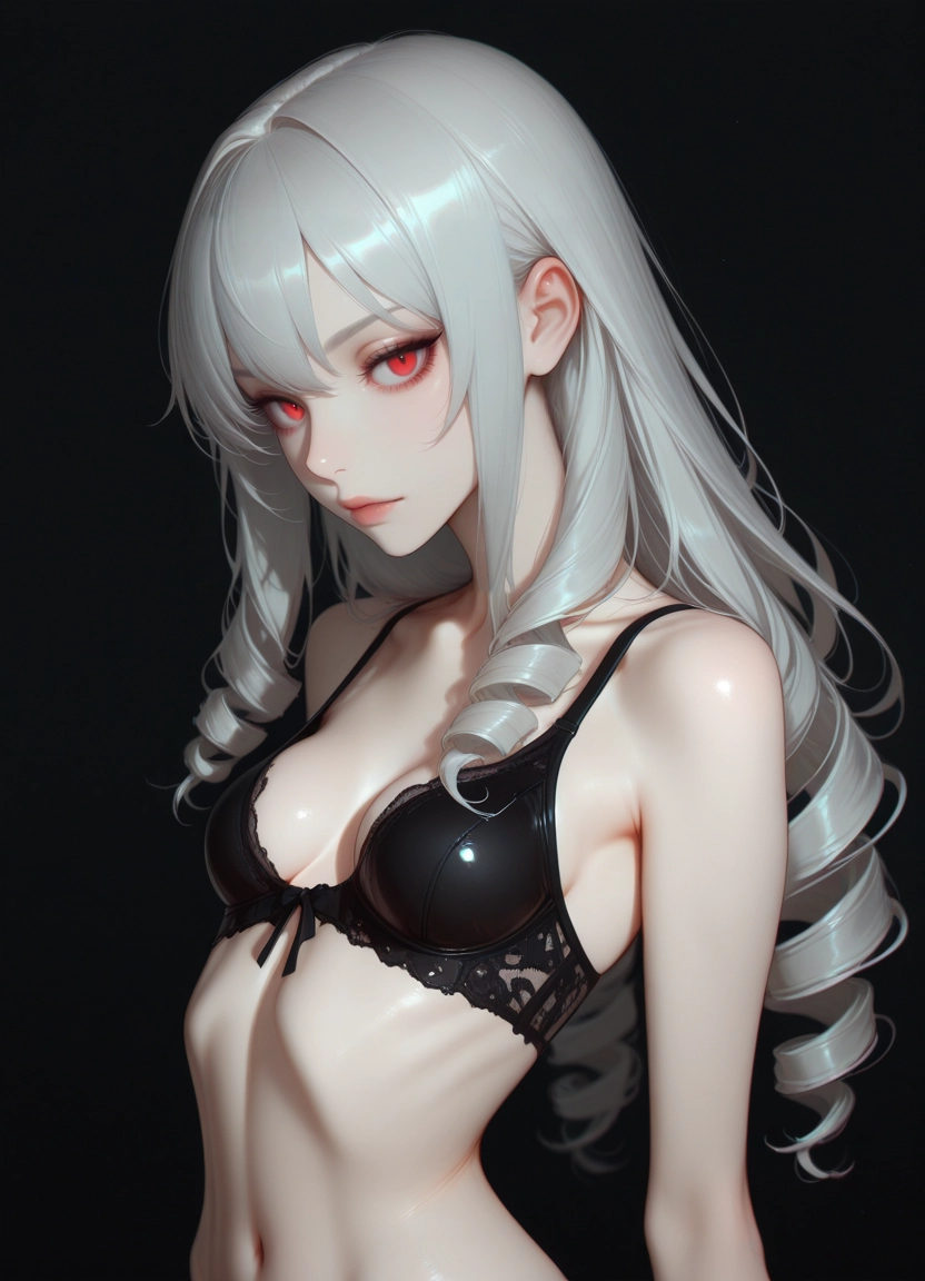 1girl, solo, breasts, bra, underwear, red eyes · Yamete.gg