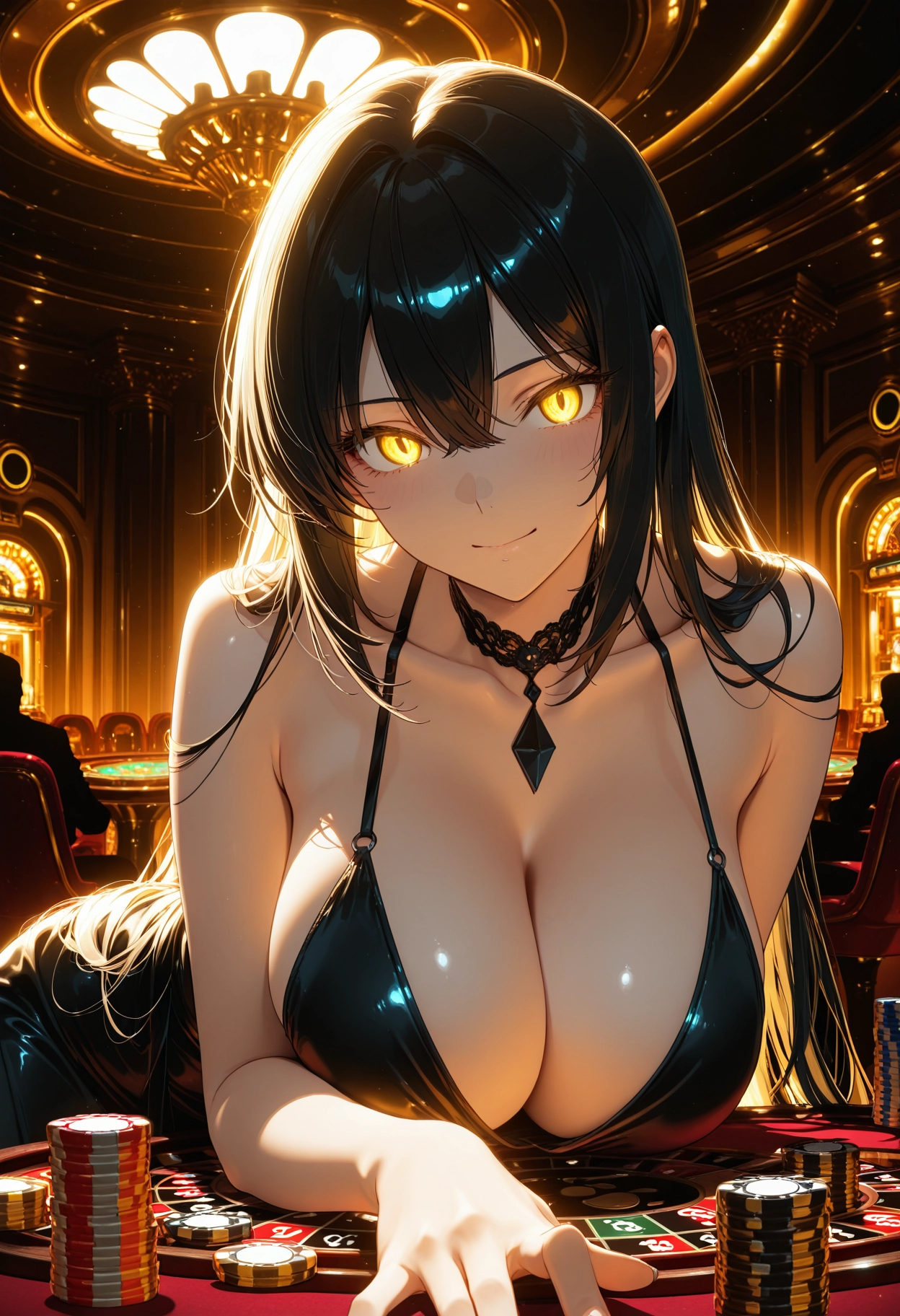 1girl, breasts, cleavage, solo, dress, large breasts · Yamete.gg