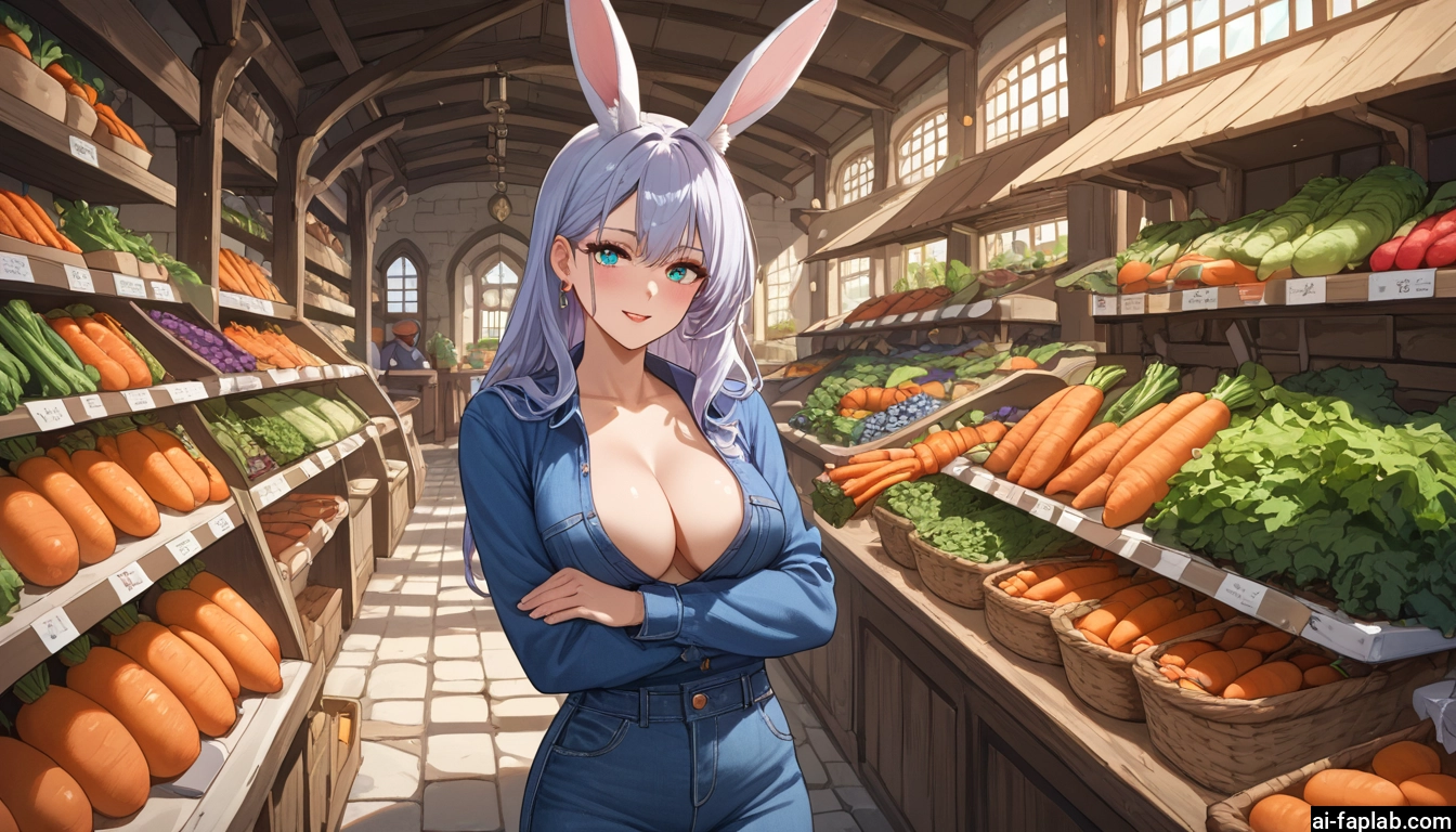 breasts, animal ears, rabbit ears, large breasts, jewelry, cleavage · Yamete.gg
