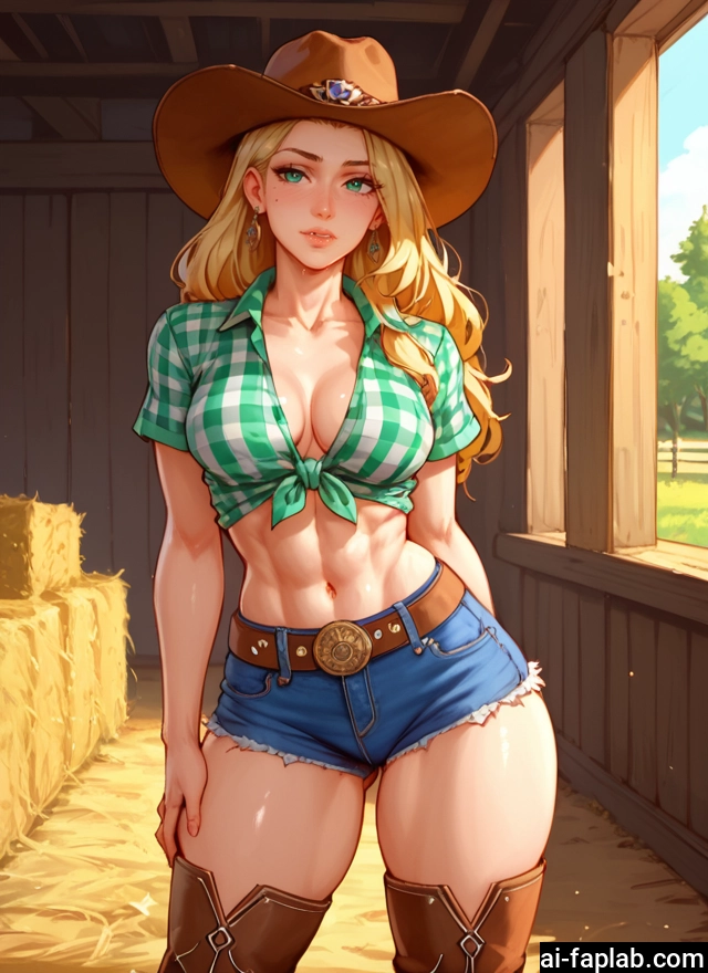 1girl, breasts, hat, blonde hair, shorts, jewelry · Yamete.gg