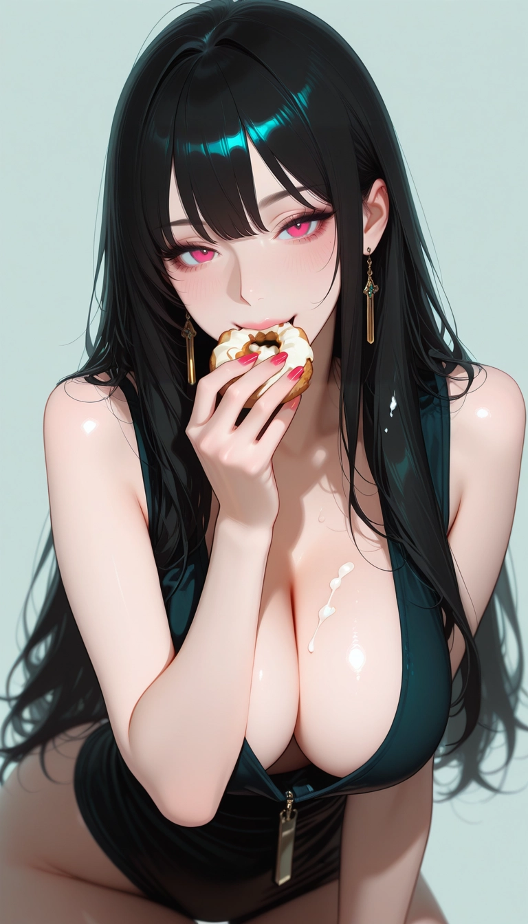 1girl, breasts, solo, long hair, black hair, large breasts · Yamete.gg