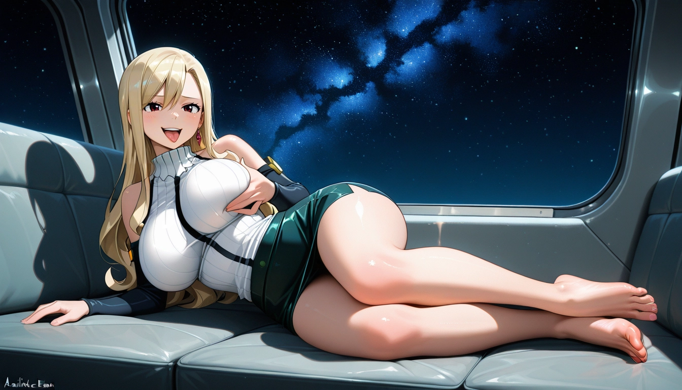 1girl, breasts, large breasts, solo, skirt, long hair · Yamete.gg