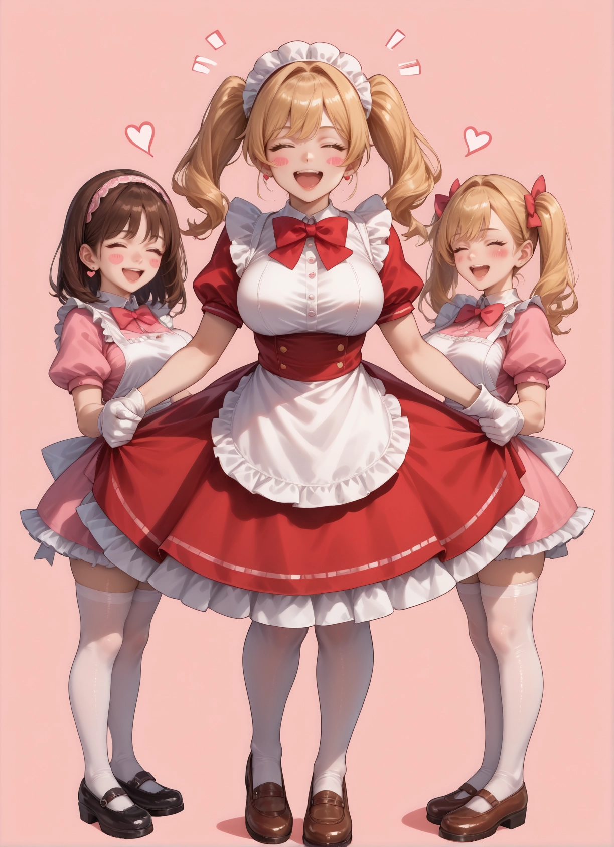 multiple girls, 2girls, thighhighs, white legwear, closed eyes, open mouth · Yamete.gg