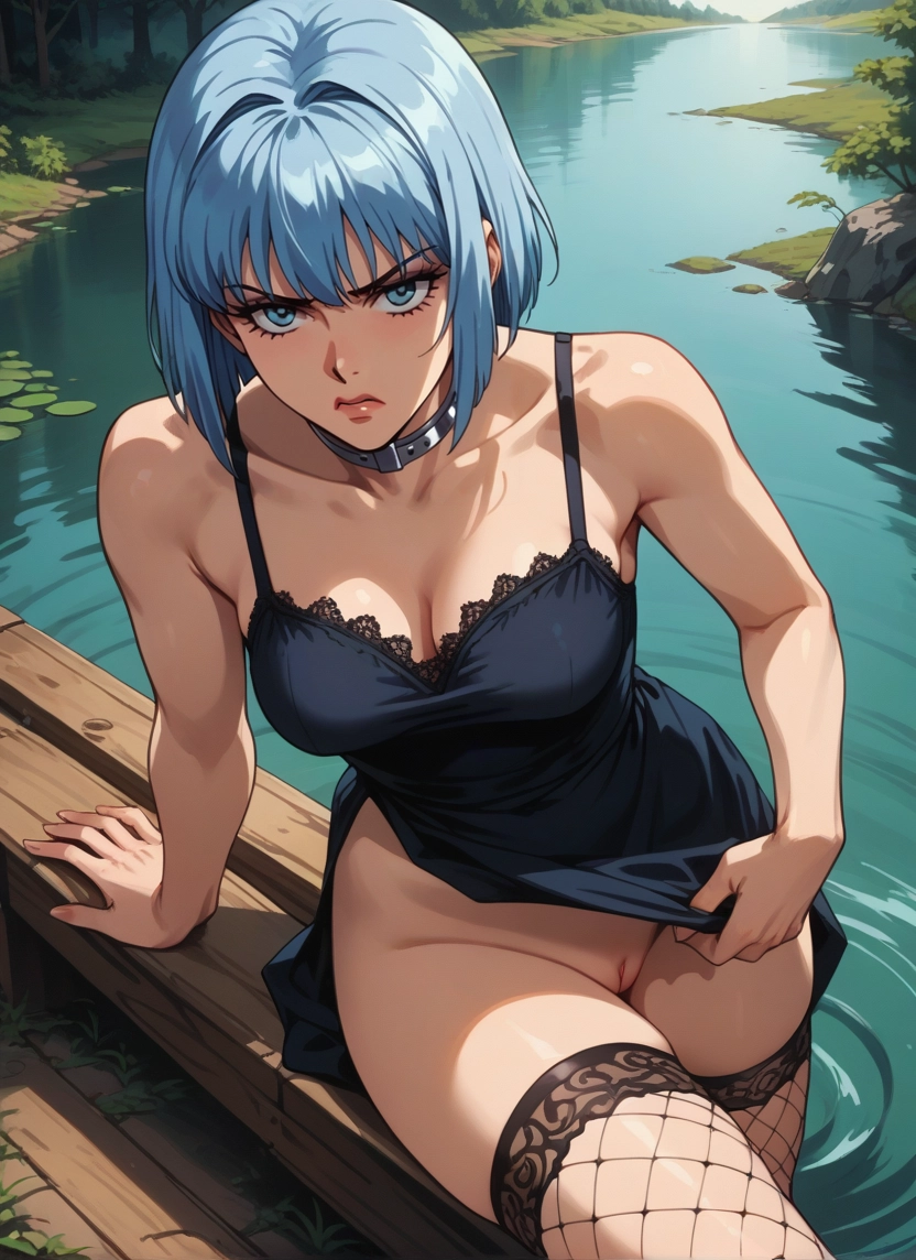 1girl, solo, thighhighs, breasts, pussy, fishnet thighhighs · Yamete.gg