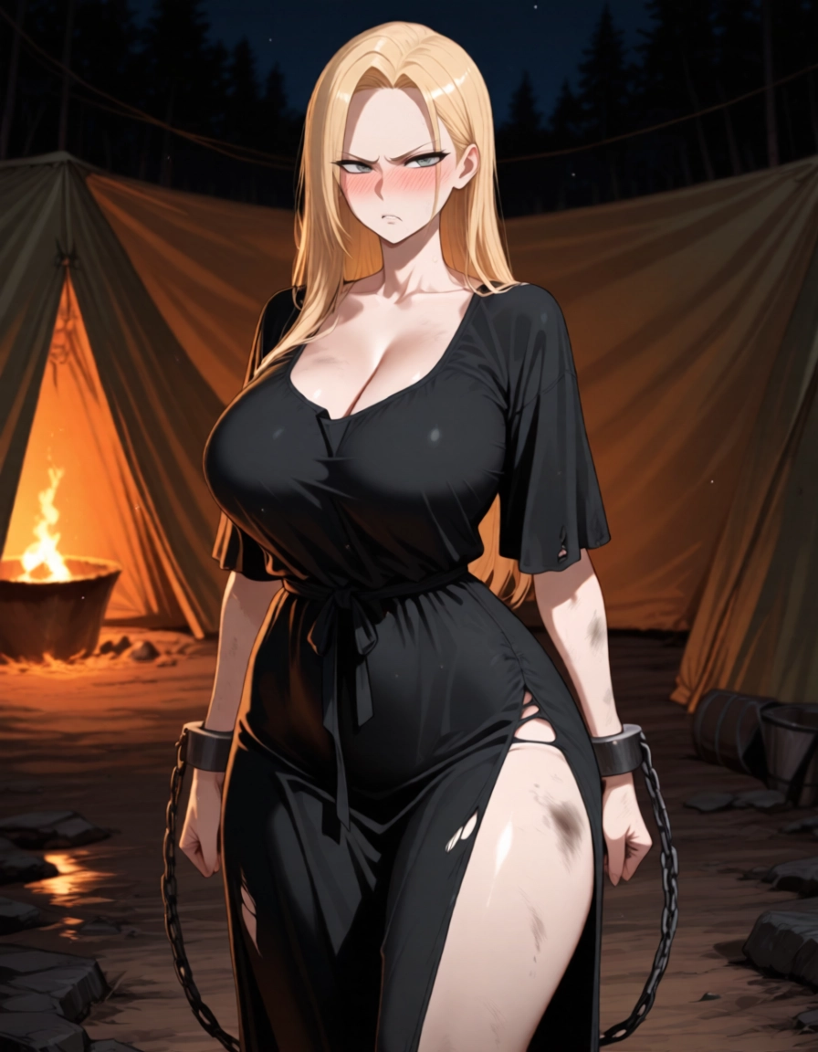 1girl, breasts, blonde hair, dress, solo, long hair · Yamete.gg