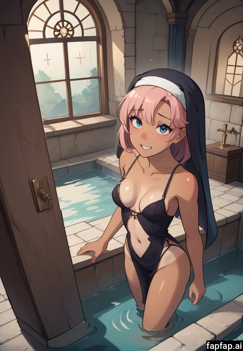 1girl, breasts, tan, solo, tanlines, pink hair · Yamete.gg