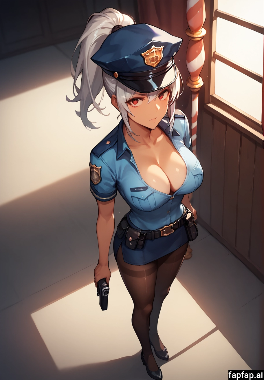 1girl, police, breasts, police uniform, policewoman, solo · Yamete.gg
