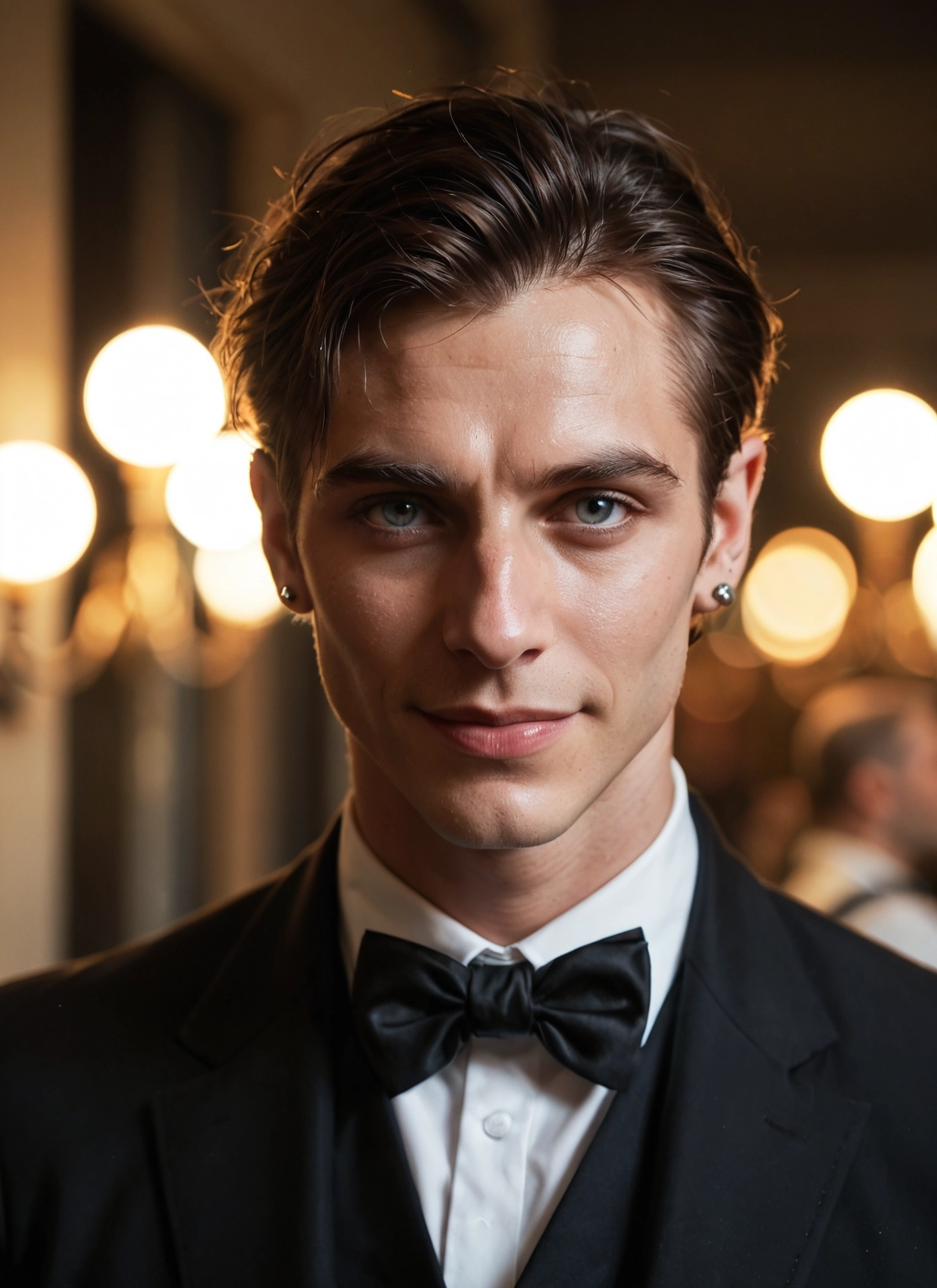 1boy, male focus, solo, bow, bowtie, jewelry · Yamete.gg