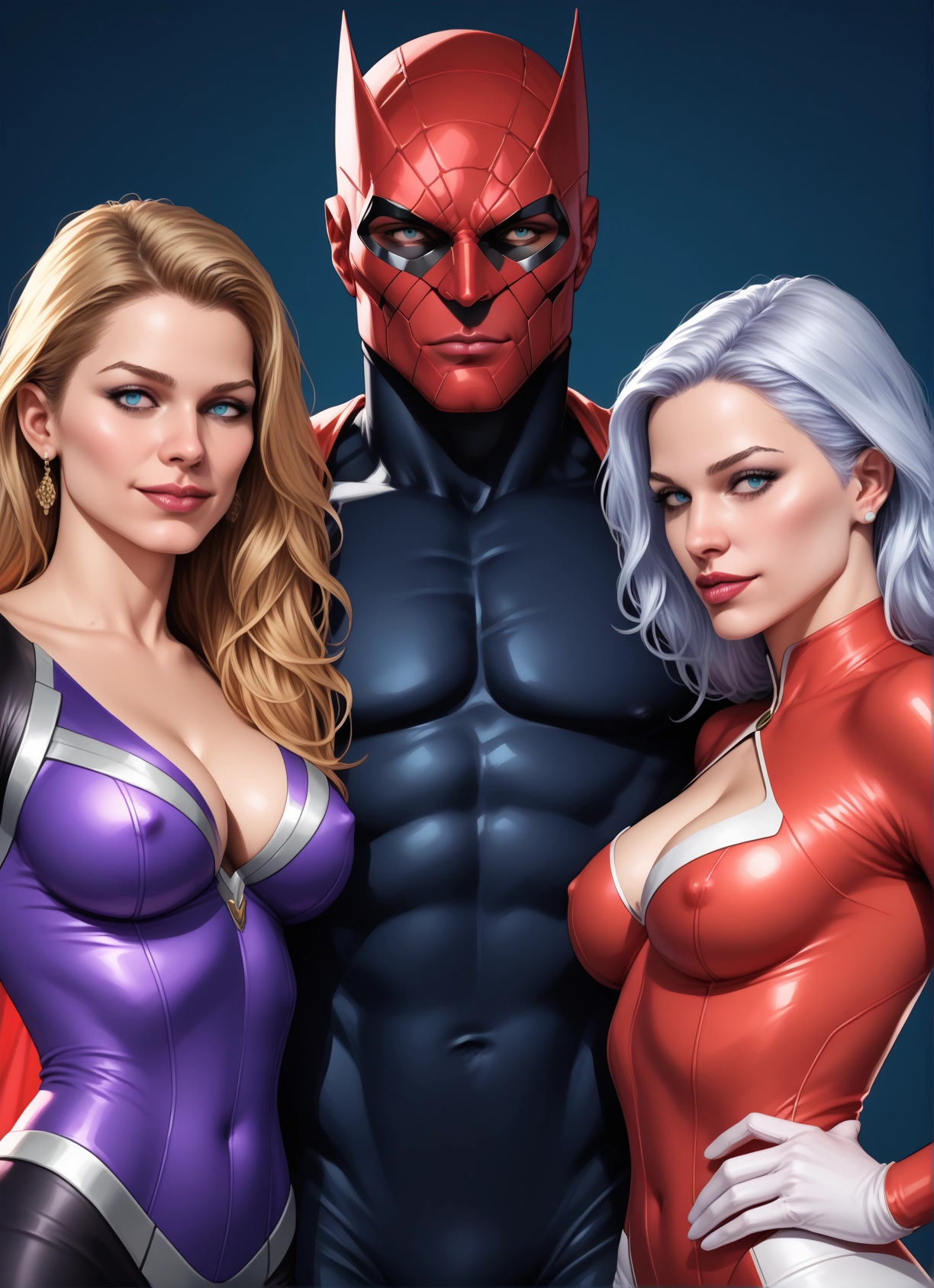 multiple girls, breasts, 2girls, 1boy, covered nipples, jewelry · Yamete.gg