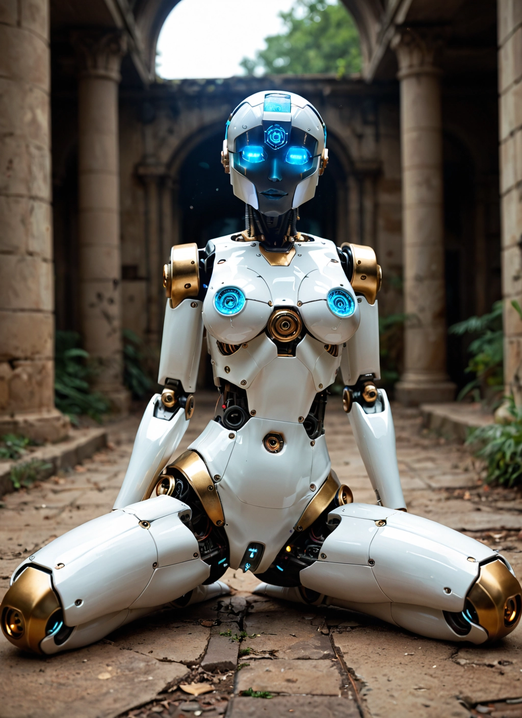 1girl, solo, humanoid robot, robot, robot joints, blue eyes · Yamete.gg