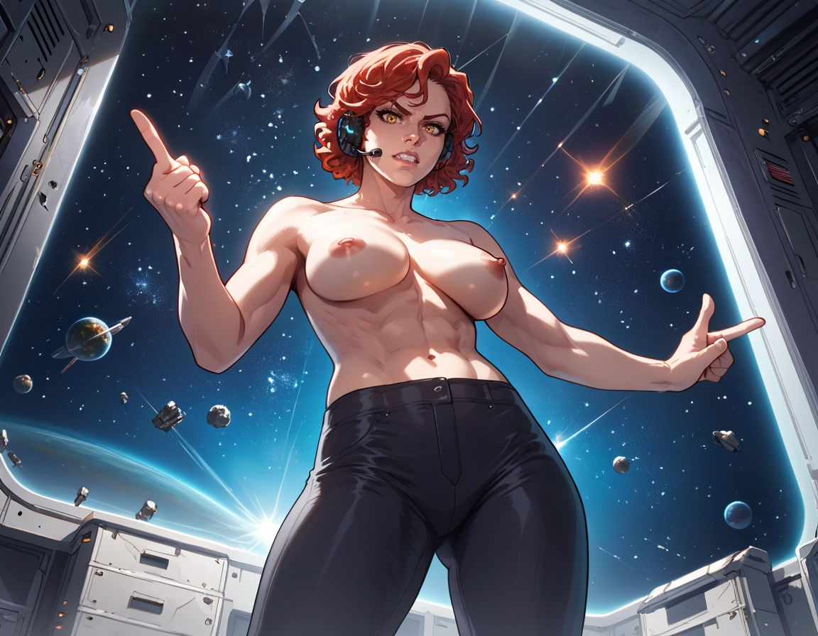 1girl, muscular female, nipples, breasts, abs, muscular · Yamete.gg