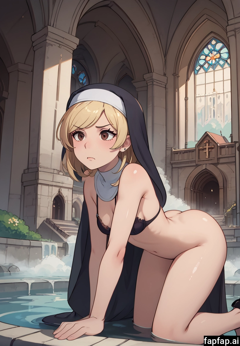 1girl, bottomless, blonde hair, breasts, solo, brown eyes · Yamete.gg