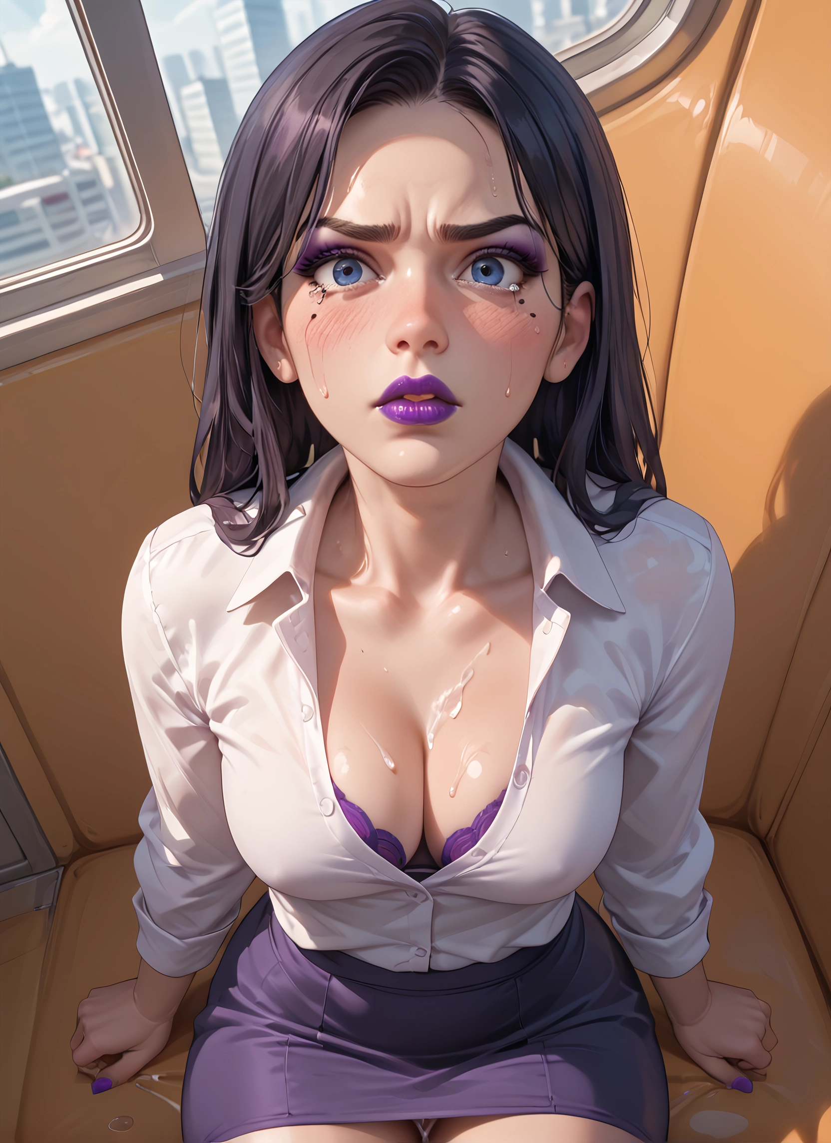 1girl, breasts, skirt, underwear, bra, cum · Yamete.gg