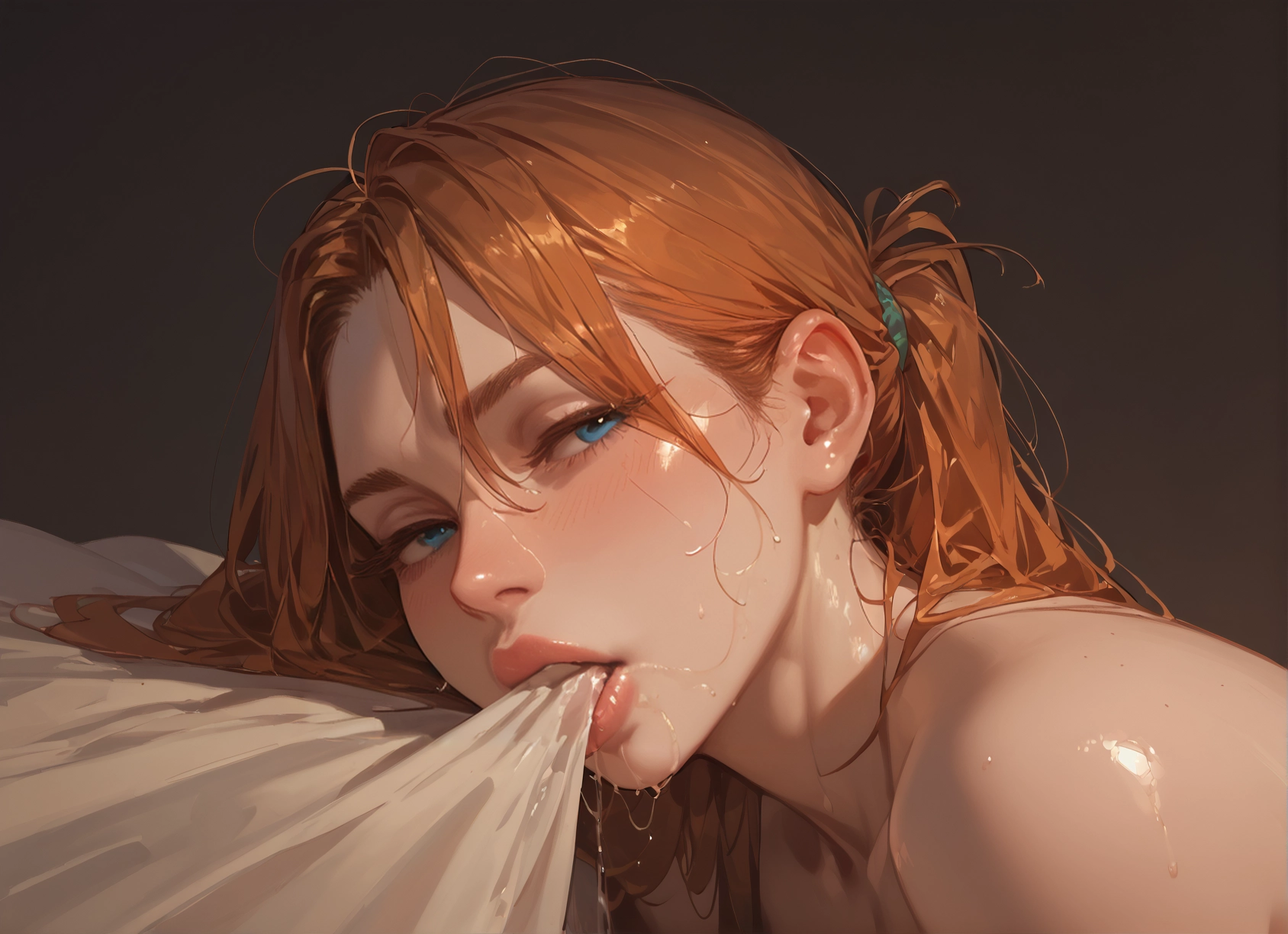 blue eyes, 1girl, blush, solo, long hair, looking at viewer · Yamete.gg